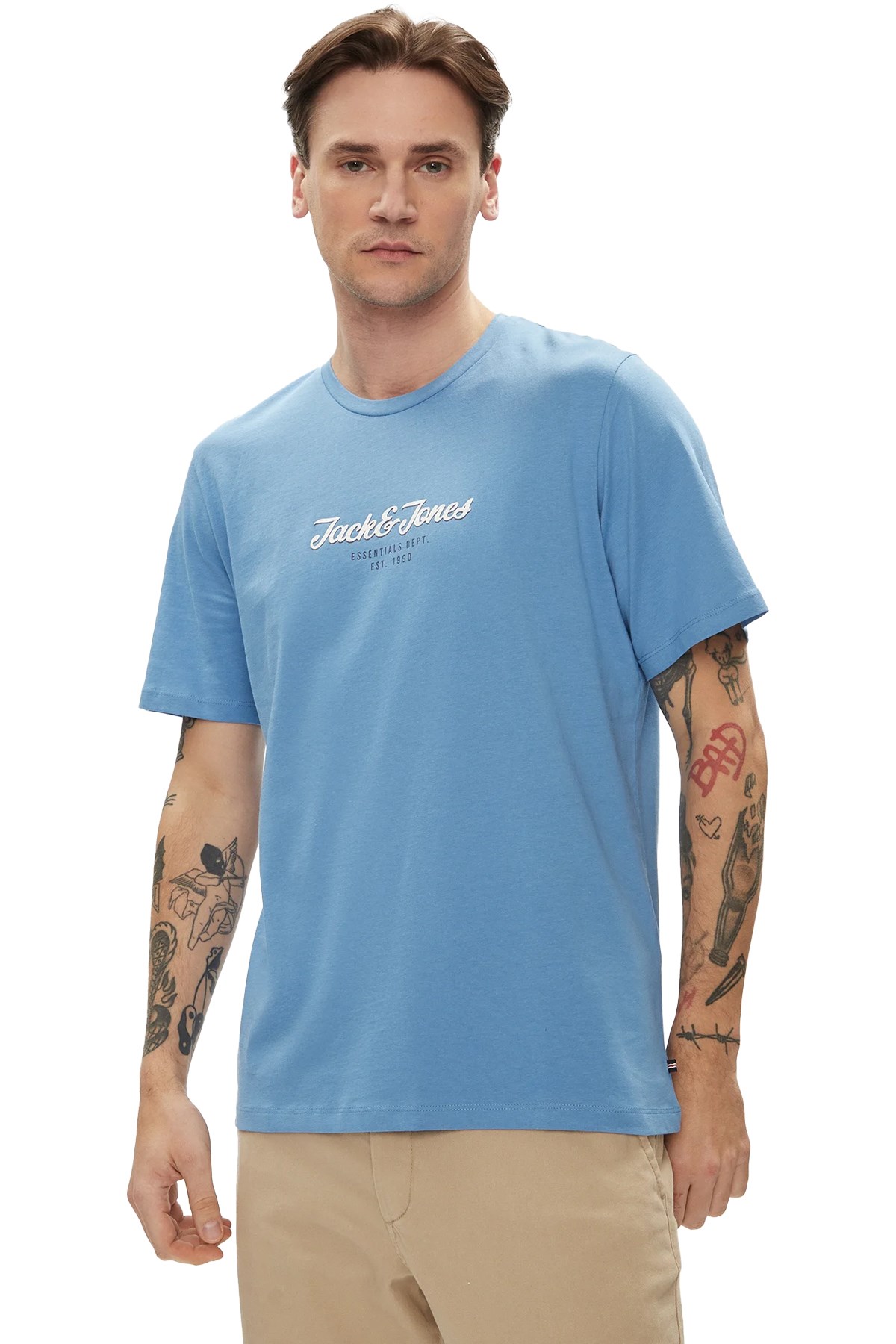Jack & Jones Erkek Tişört 12248600 Mavi