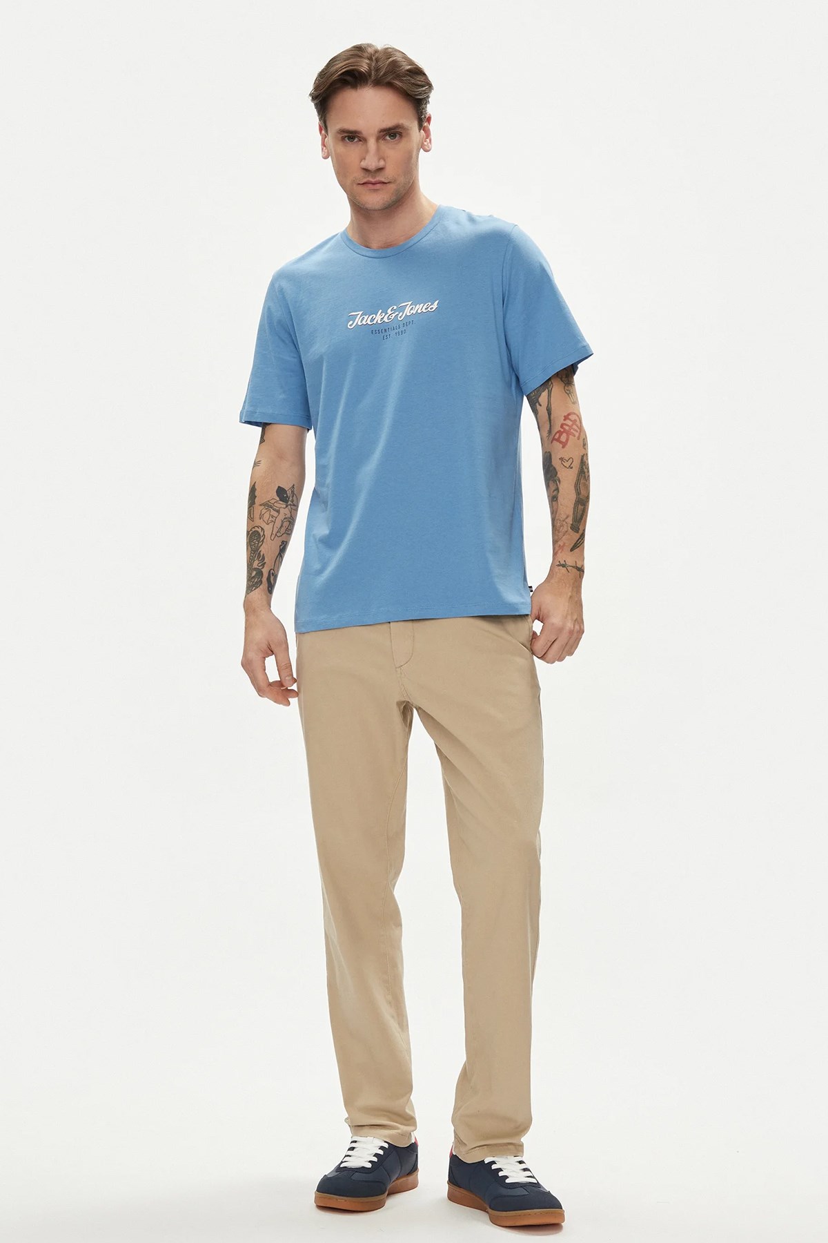 Jack & Jones Erkek Tişört 12248600 Mavi