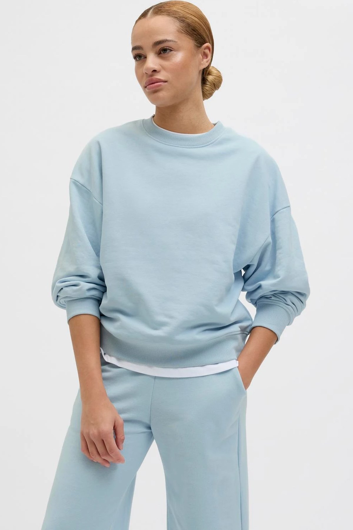 Jack & Jones Jxalfa Kadın Sweatshirt 12248648 Mavi