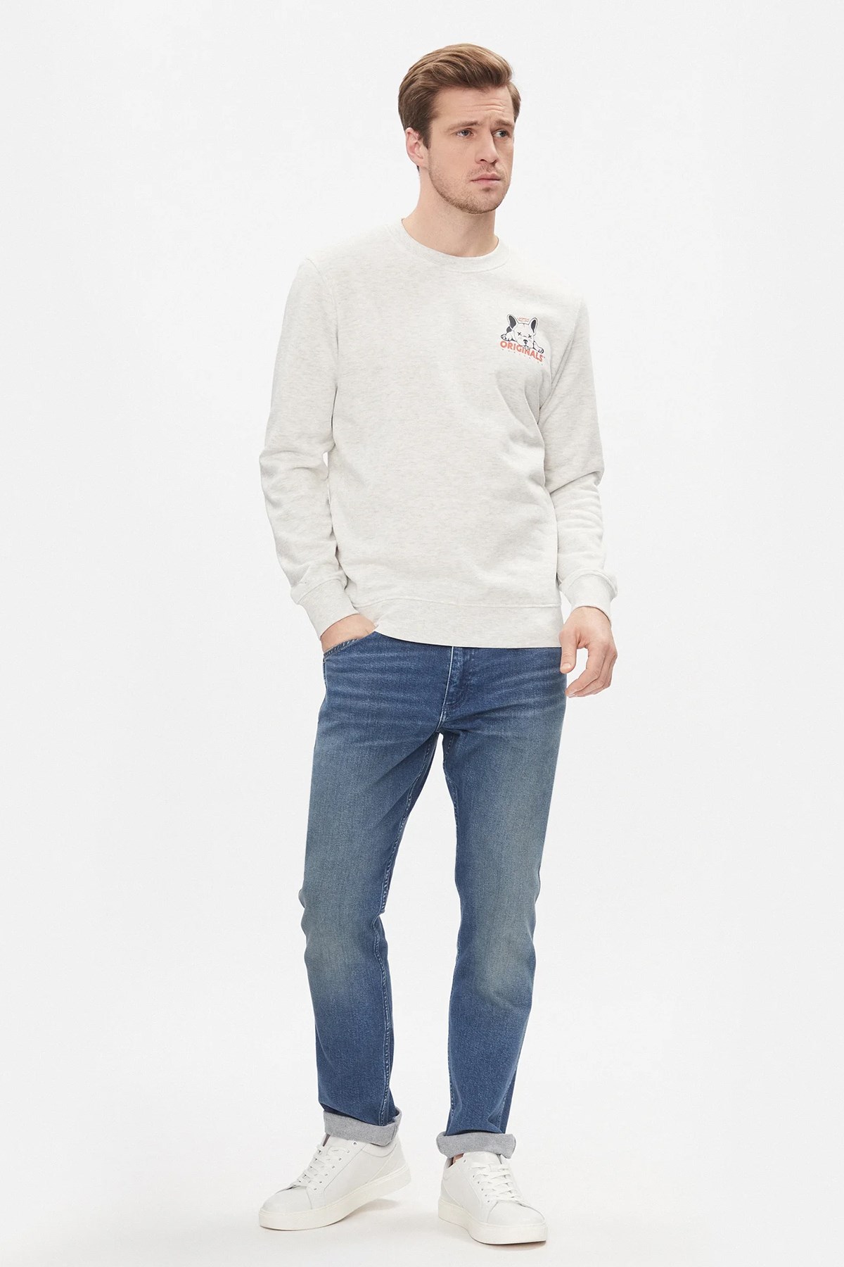 Jack & Jones Erkek Sweatshirts 12248906 Beyaz