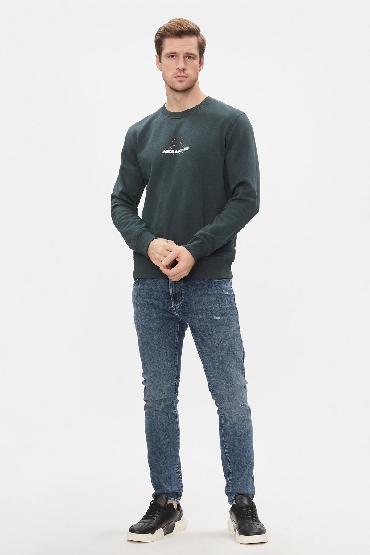 Jack & Jones Erkek Sweatshirts 12248906 Yeşil