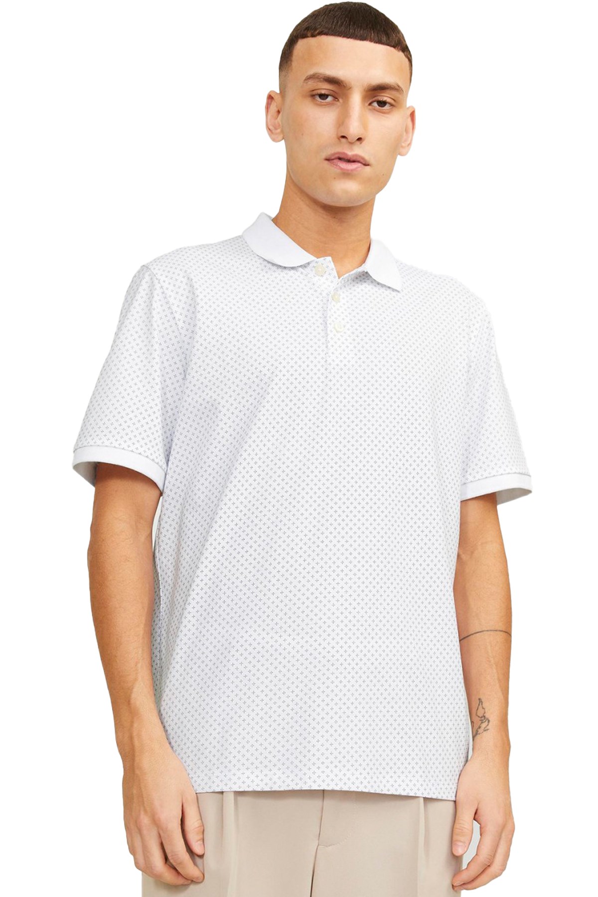 Jack & Jones Erkek Polo Yaka Tişört 12249286 Beyaz