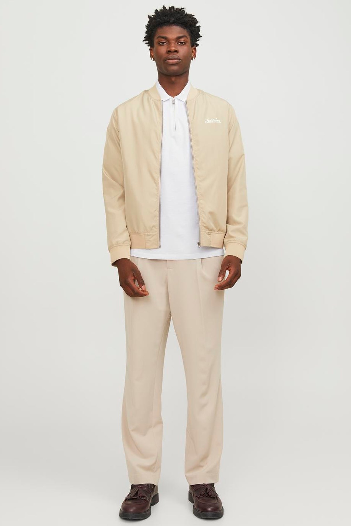 Jack & Jones Erkek Polo Yaka Tişört 12249324 Beyaz