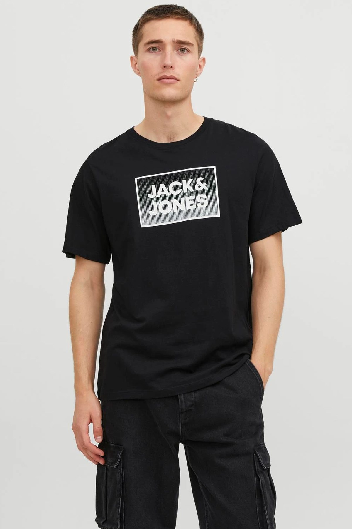 Jack & Jones Erkek Tişört 12249331 Siyah