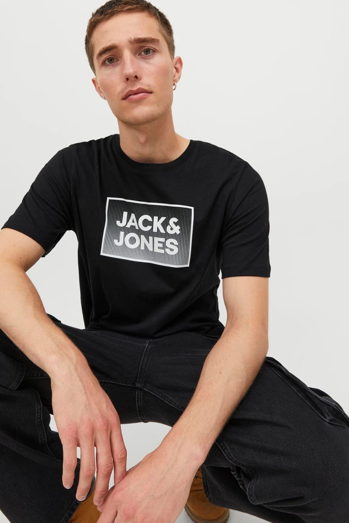 Jack & Jones Erkek Tişört 12249331 Siyah