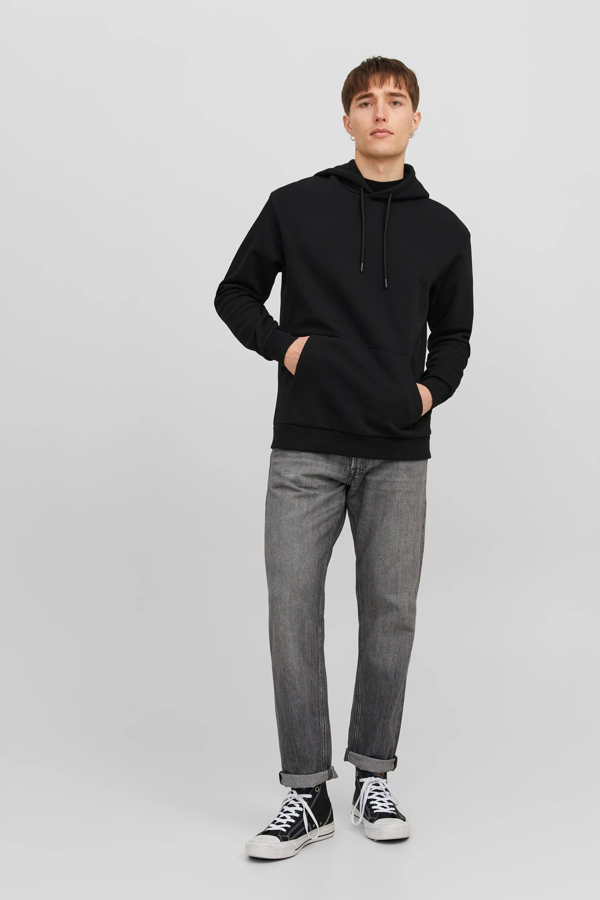 Jack & Jones Erkek Jjebradley Sweatshirt 12249340 Siyah