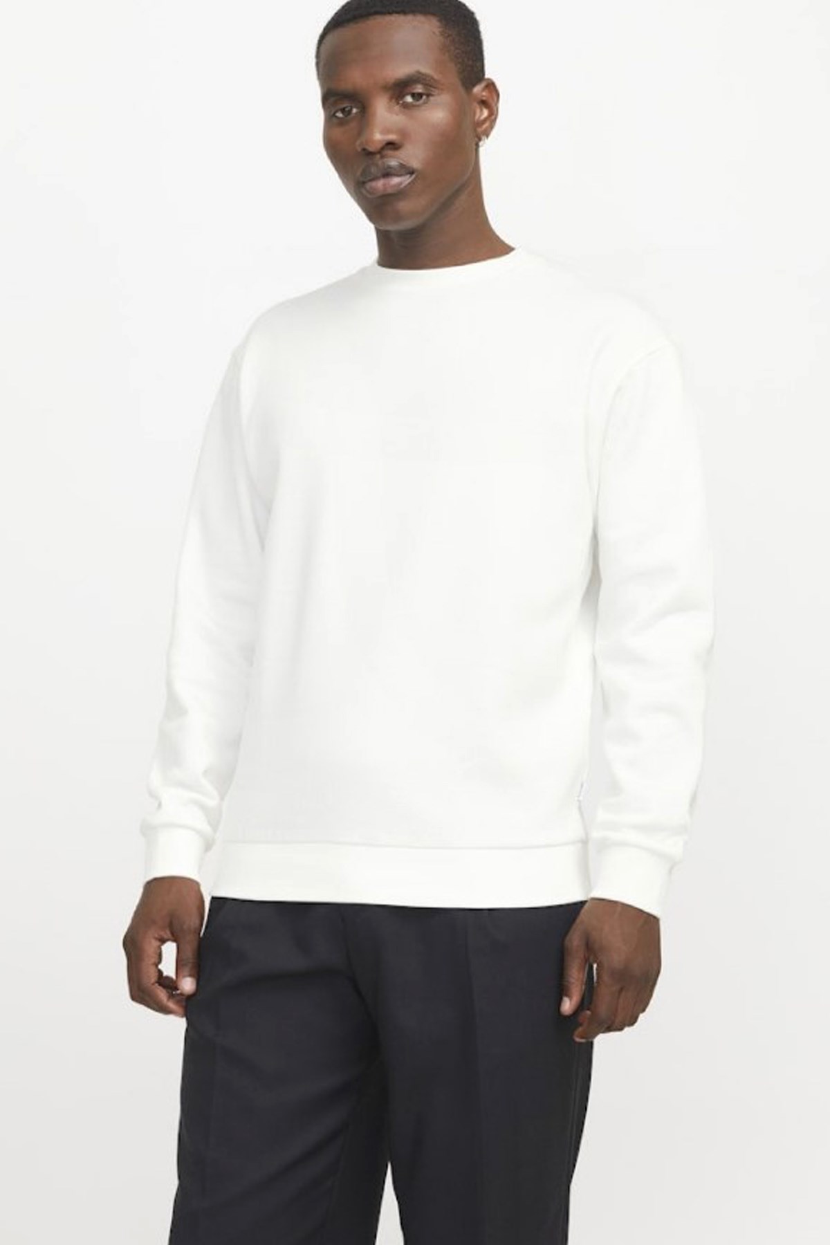 Jack & Jones Jjebradley Erkek Sweatshirt 12249341 Beyaz
