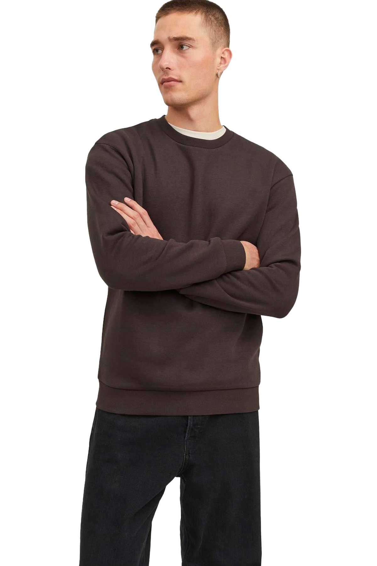 Jack & Jones Jjebradley Erkek Sweatshirt 12249341 Kahverengi