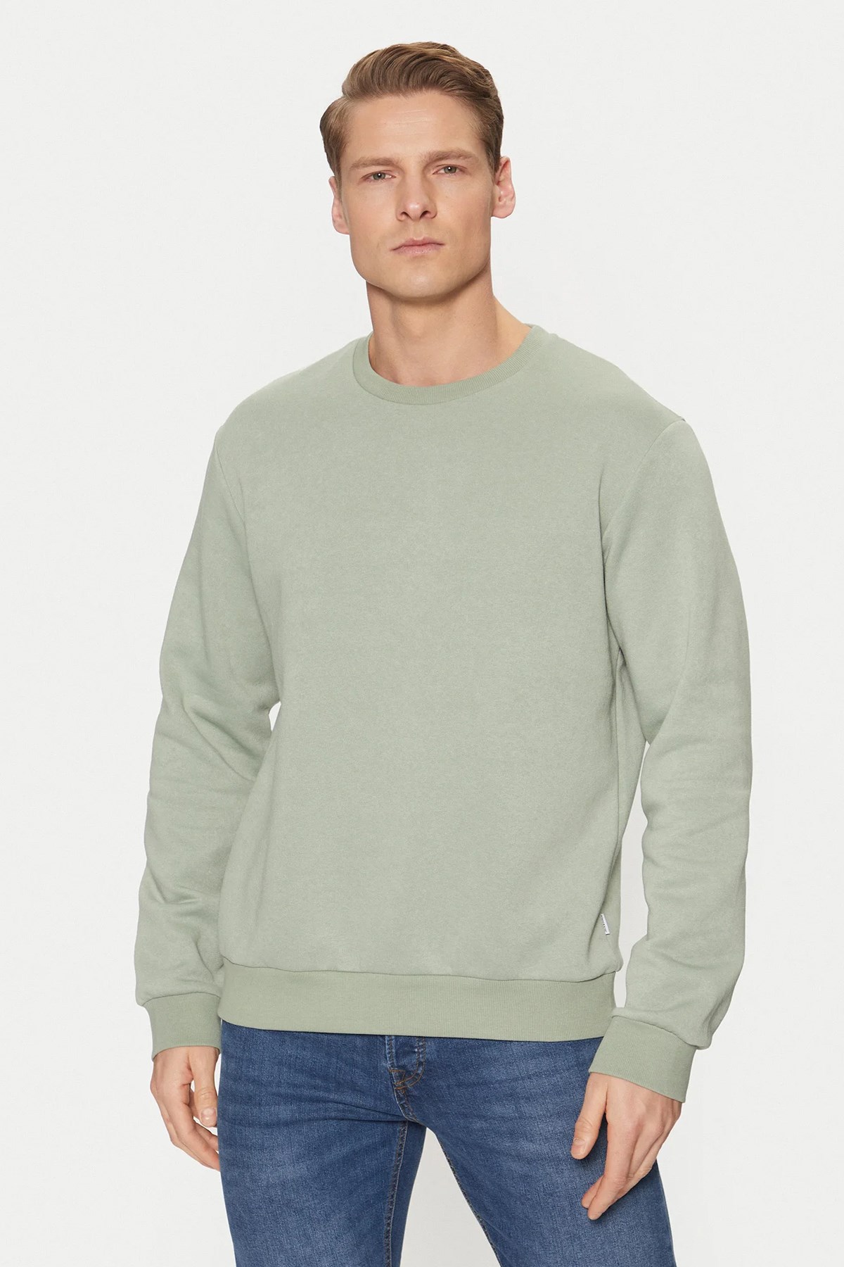 Jack & Jones Jjebradley Erkek Sweatshirt 12249341 Yeşil