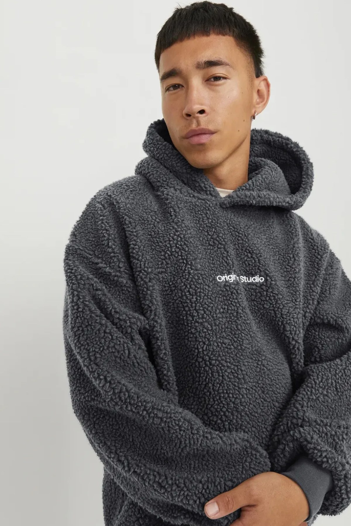 Jack & Jones Jorvesterbro Teddy Erkek Sweatshirt 12249364 Antrasit