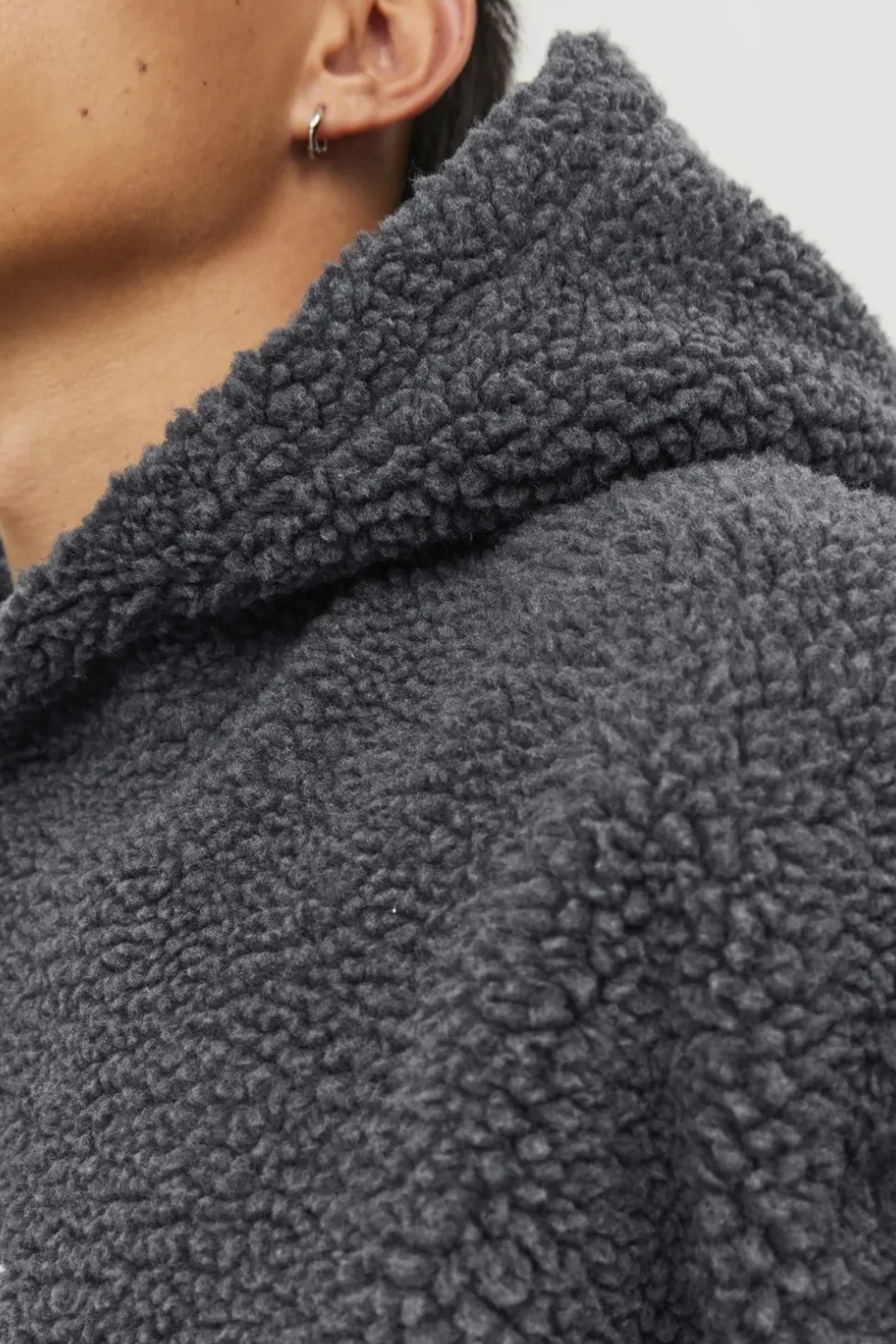 Jack & Jones Jorvesterbro Teddy Erkek Sweatshirt 12249364 Antrasit