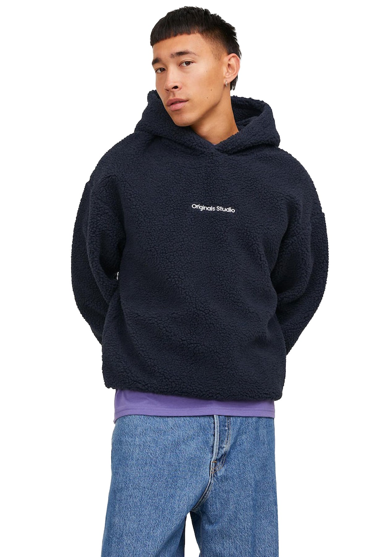 Jack & Jones Jorvesterbro Teddy Erkek Sweatshirt 12249364 Lacivert