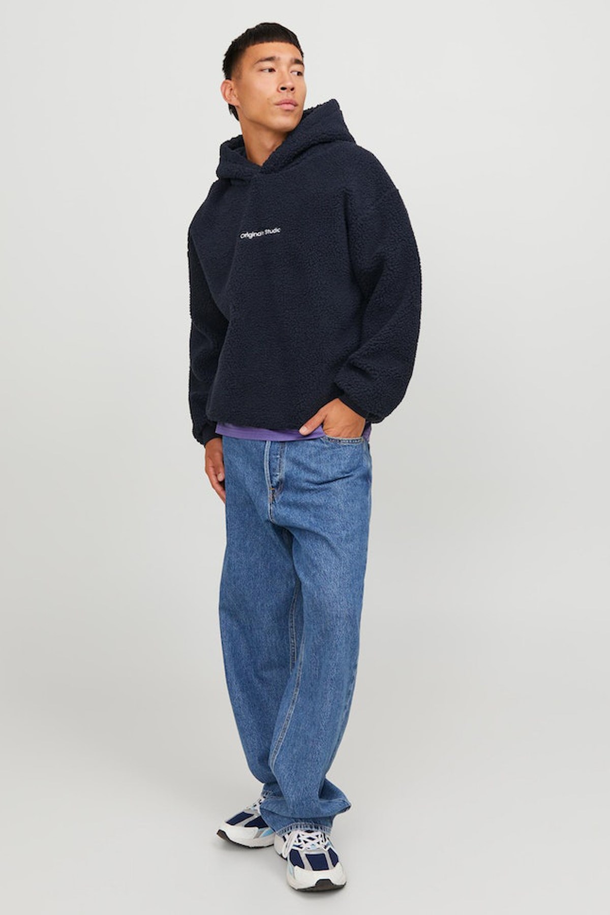 Jack & Jones Jorvesterbro Teddy Erkek Sweatshirt 12249364 Lacivert