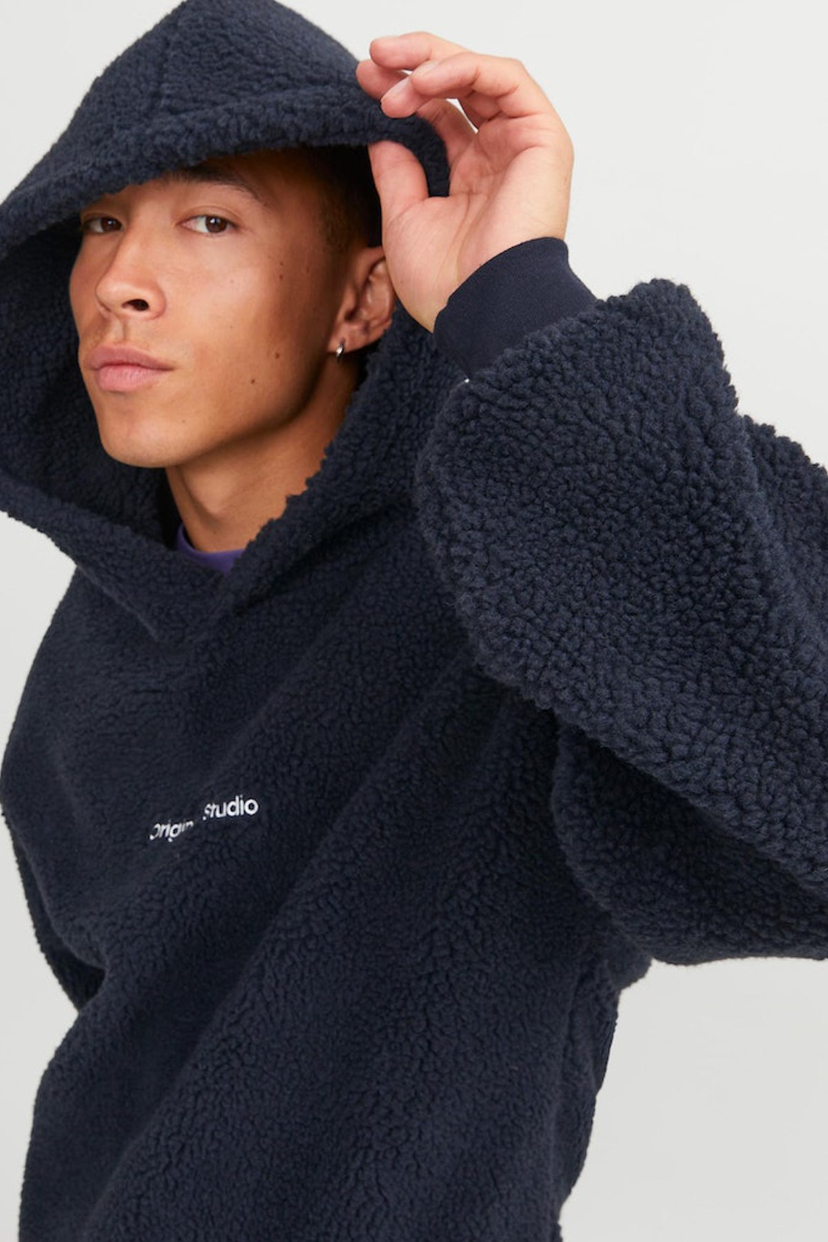 Jack & Jones Jorvesterbro Teddy Erkek Sweatshirt 12249364 Lacivert