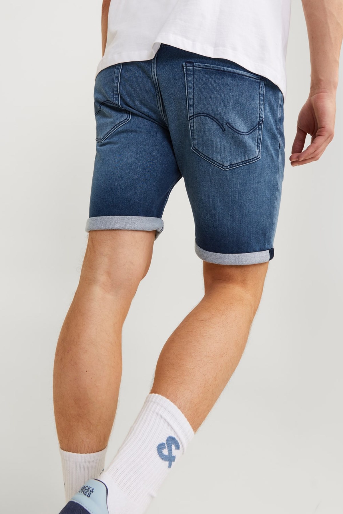 Jack & Jones Erkek Kot Şort 12250169 Mavi