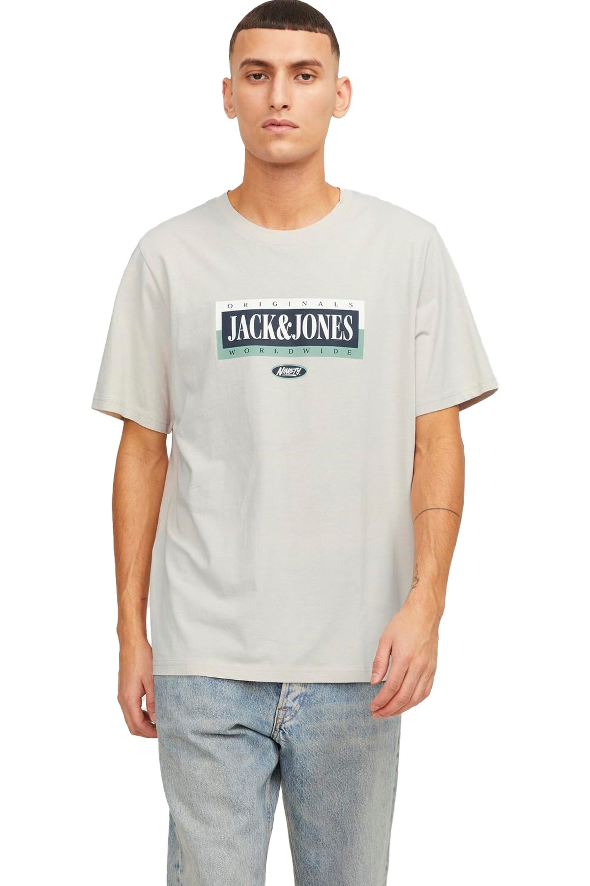 Jack & Jones Erkek Tişört 12250411 Krem