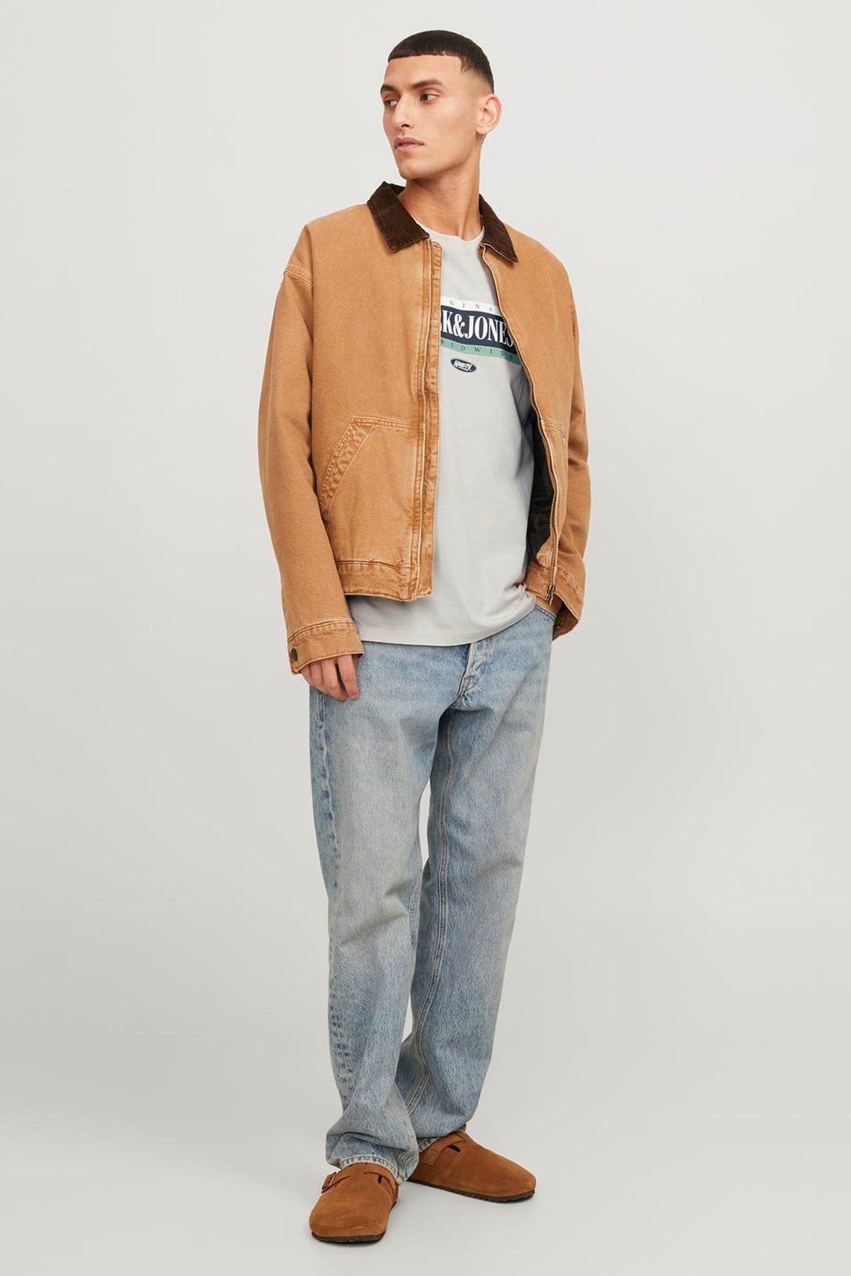 Jack & Jones Erkek Tişört 12250411 Krem