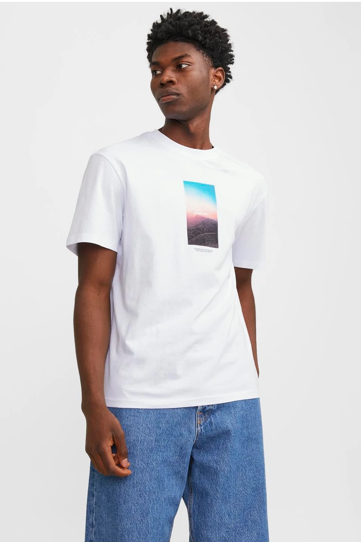 Jack & Jones Jorvesterbro Erkek Tişört 12250421 Beyaz