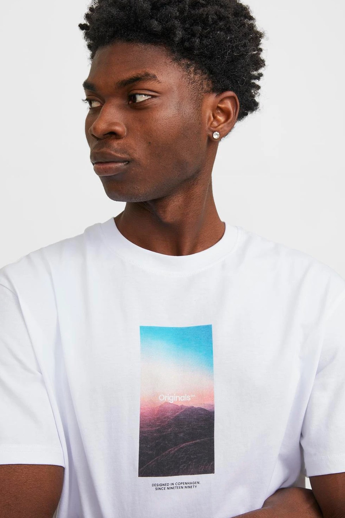 Jack & Jones Jorvesterbro Erkek Tişört 12250421 Beyaz