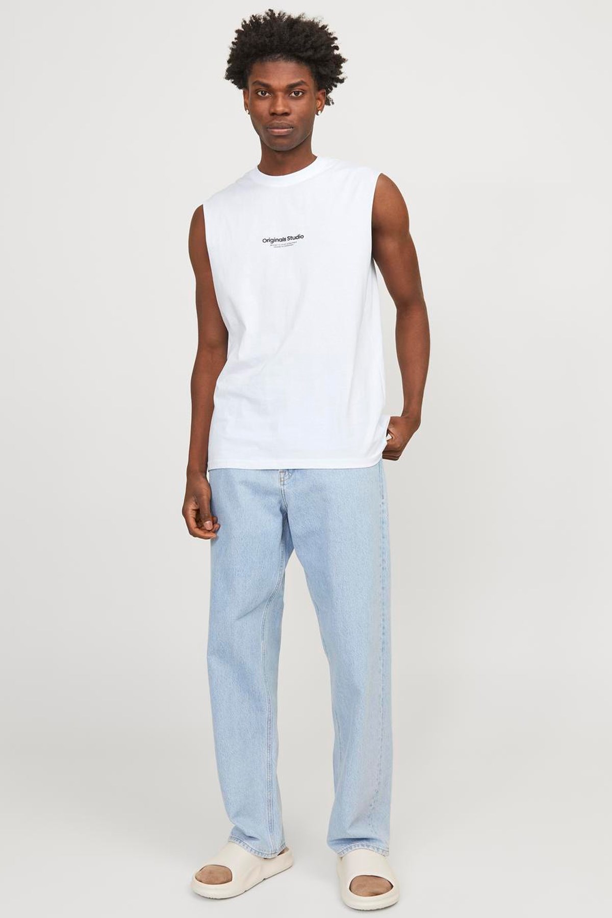 Jack & Jones Erkek Tişört 12250430 Beyaz