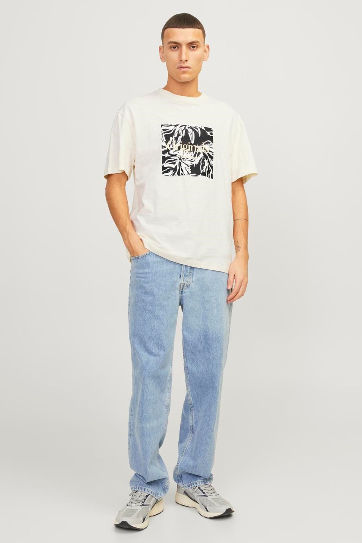 Jack & Jones Erkek Tişört 12250436 Bej
