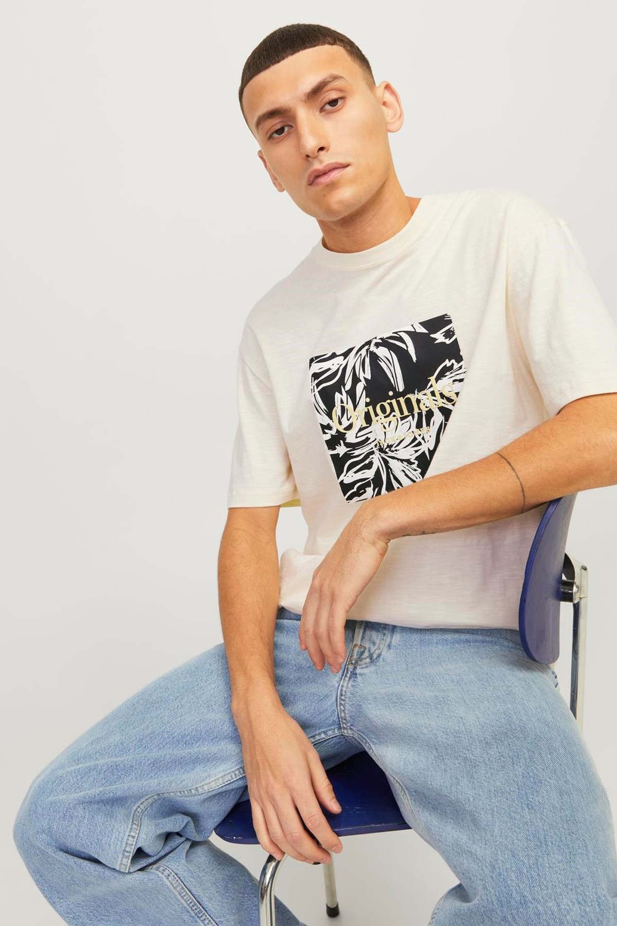 Jack & Jones Erkek Tişört 12250436 Bej