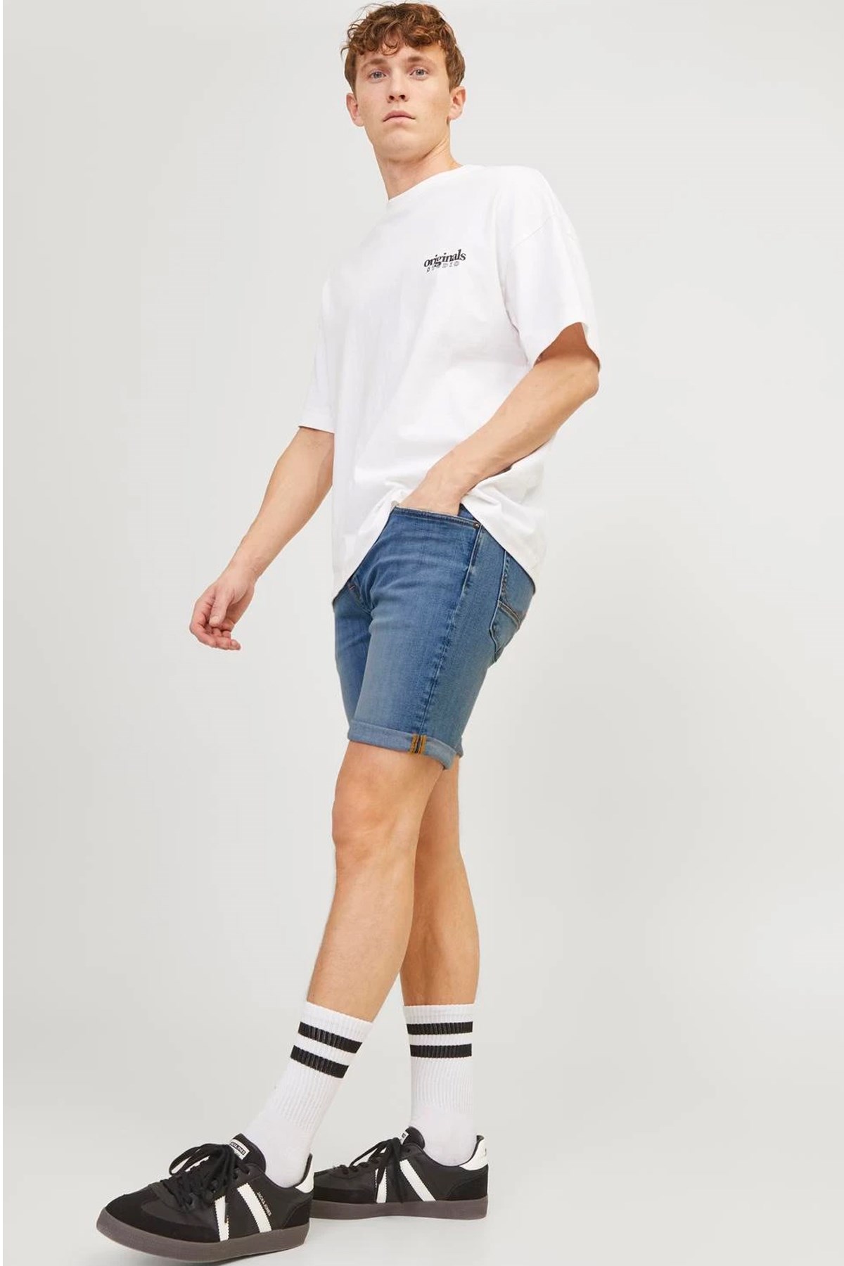 Jack & Jones Erkek Kot Şort 12250488 Mavi