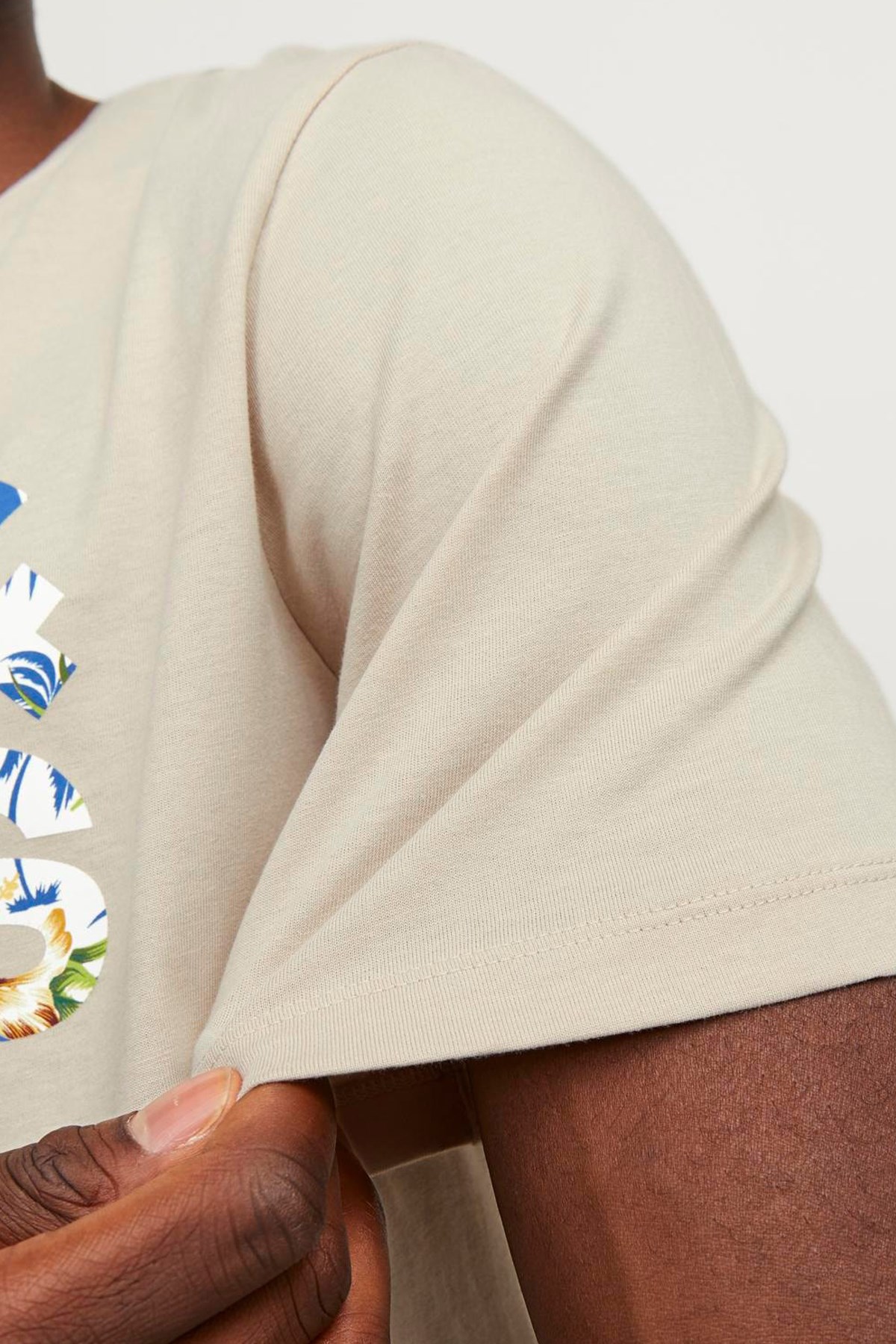 Jack & Jones Erkek Tişört 12250683 Krem