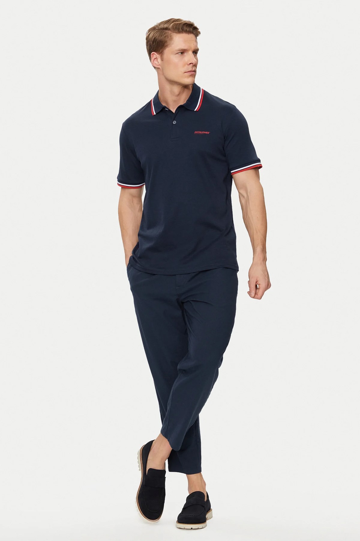 Jack & Jones Erkek Polo Yaka Tişört 12250736 Lacivert