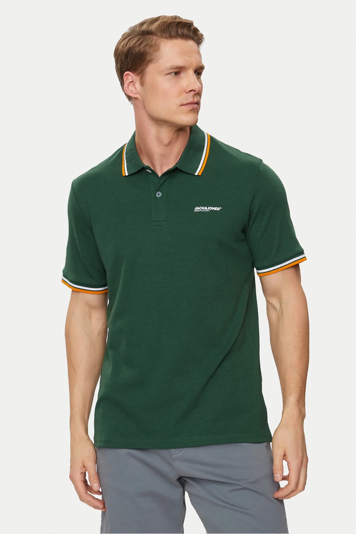 Jack & Jones Erkek Polo Yaka Tişört 12250736 Yeşil