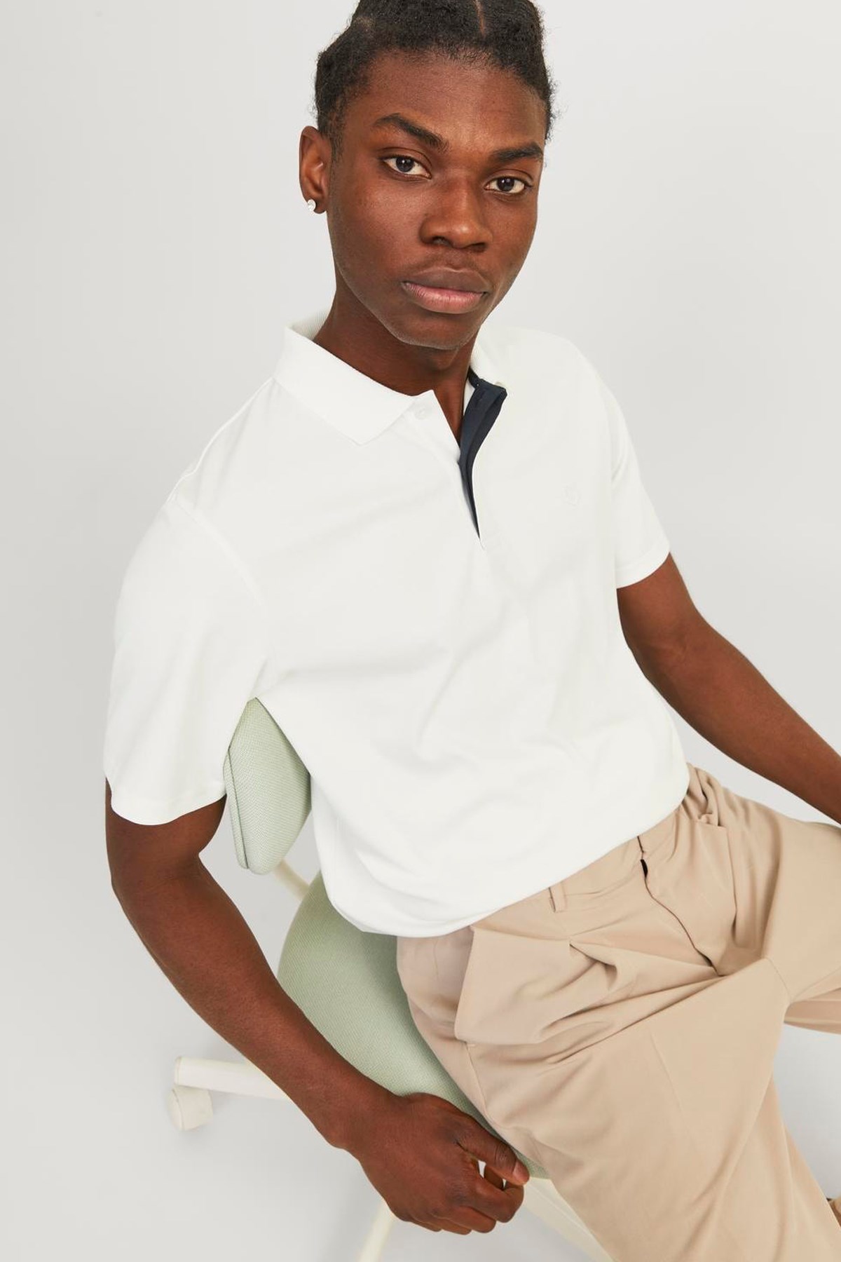 Jack & Jones Erkek Polo Yaka Tişört 12251180 Beyaz
