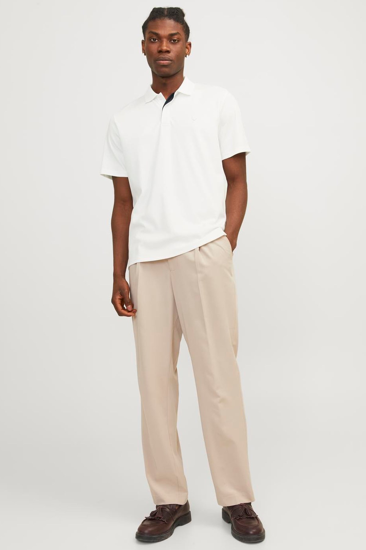 Jack & Jones Erkek Polo Yaka Tişört 12251180 Beyaz