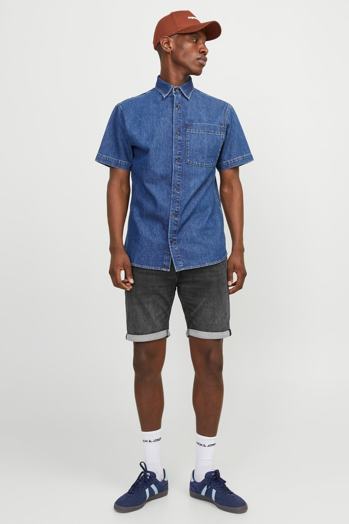 Jack & Jones Erkek Kot Şort 12252246 Siyah
