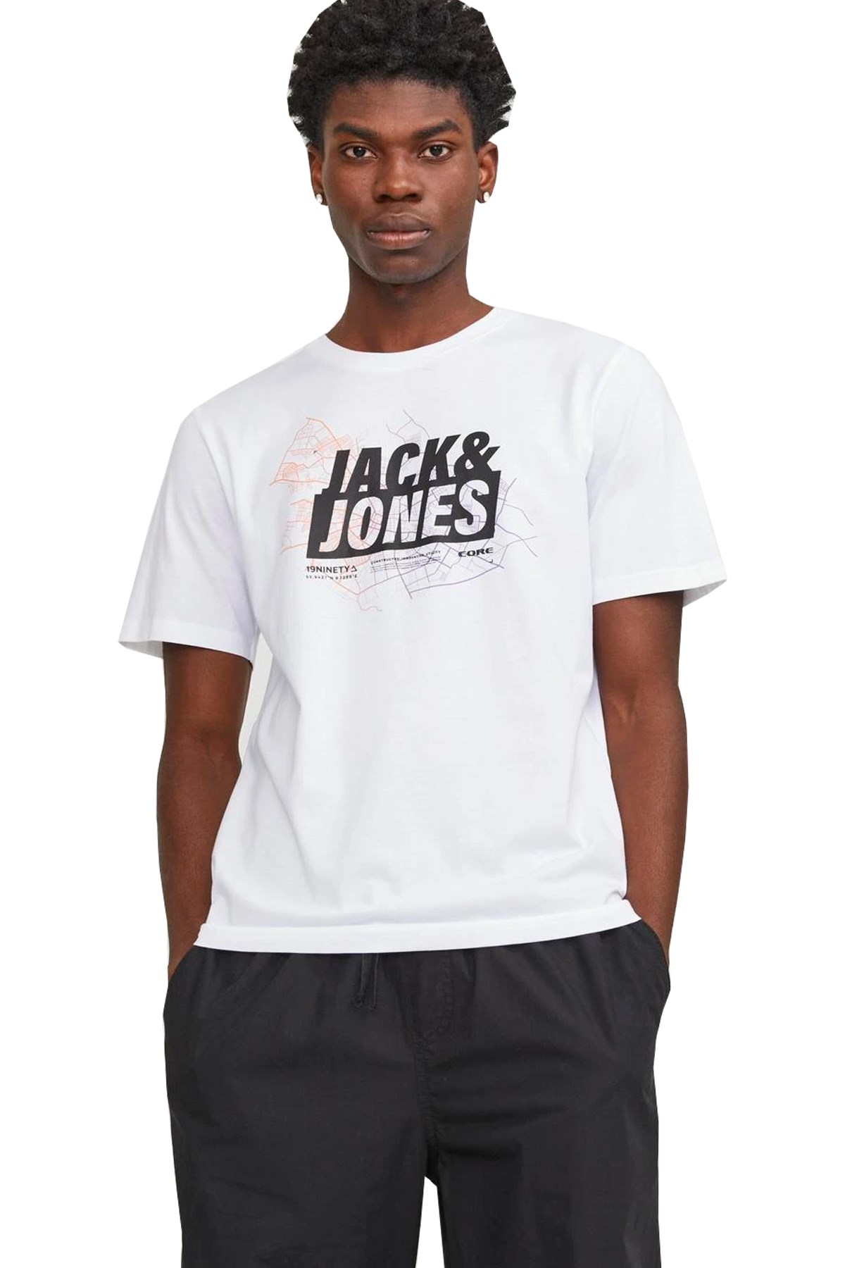 Jack & Jones Erkek Tişört 12252376 Beyaz