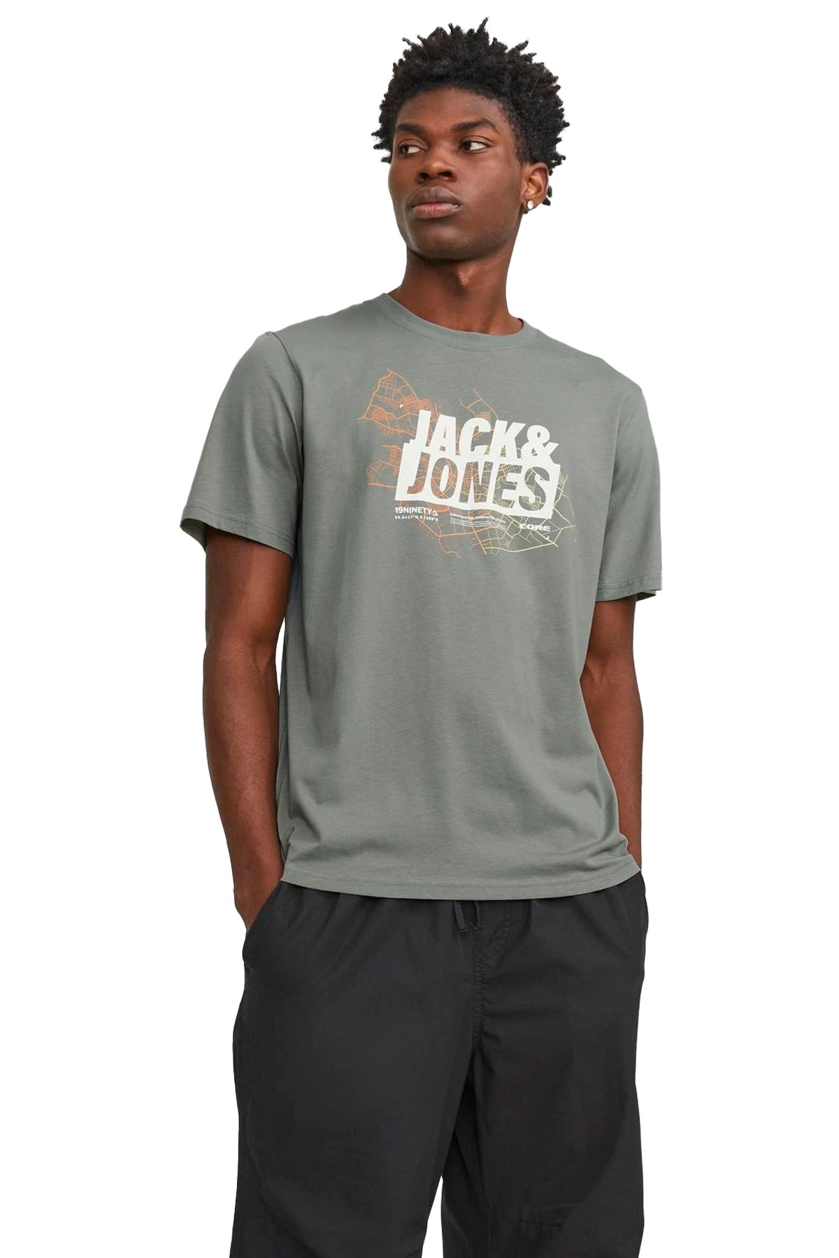 Jack & Jones Erkek Tişört 12252376 Yeşil
