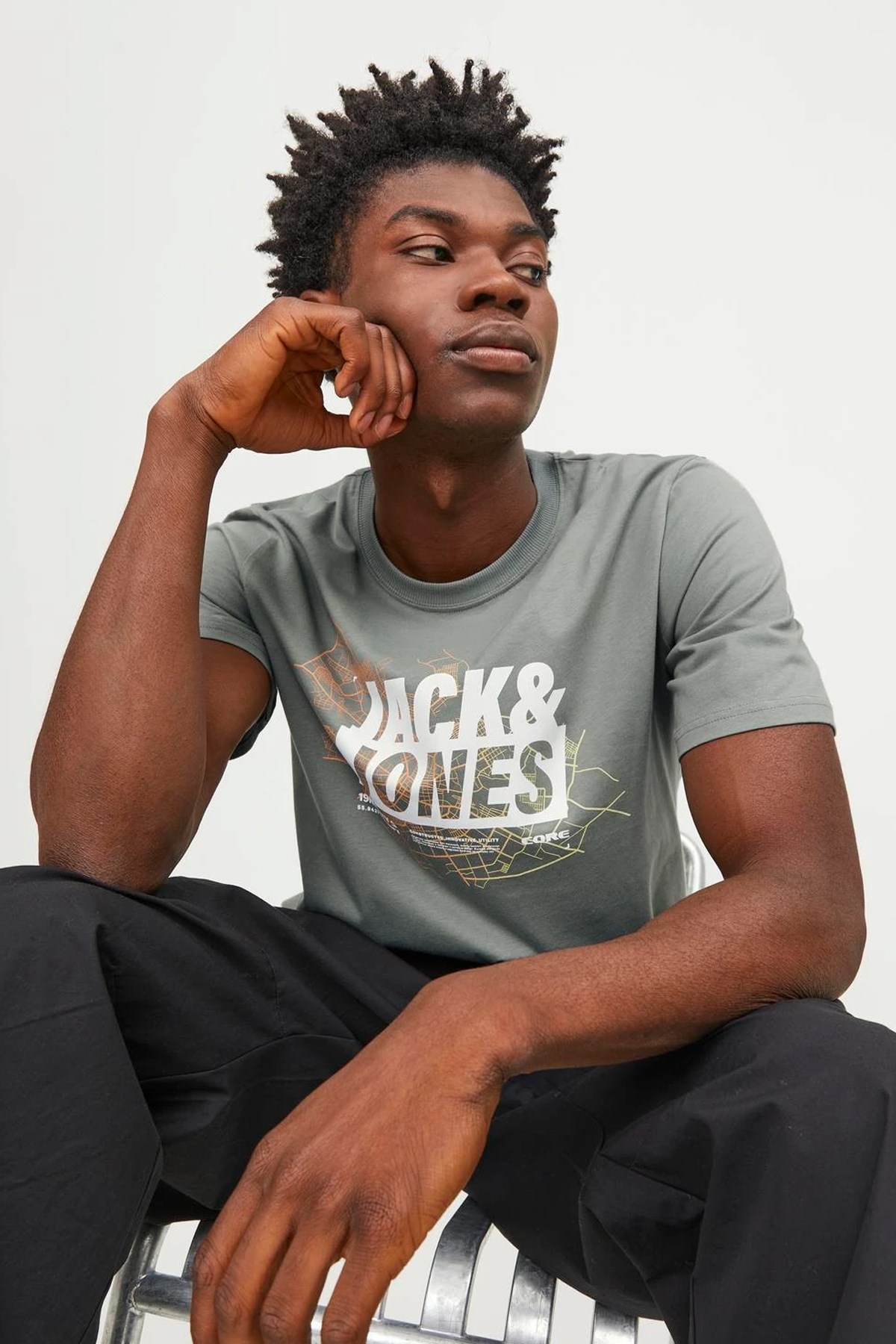 Jack & Jones Erkek Tişört 12252376 Yeşil