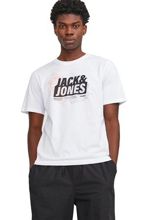 Jack & Jones Erkek Tişört 12252376 Beyaz