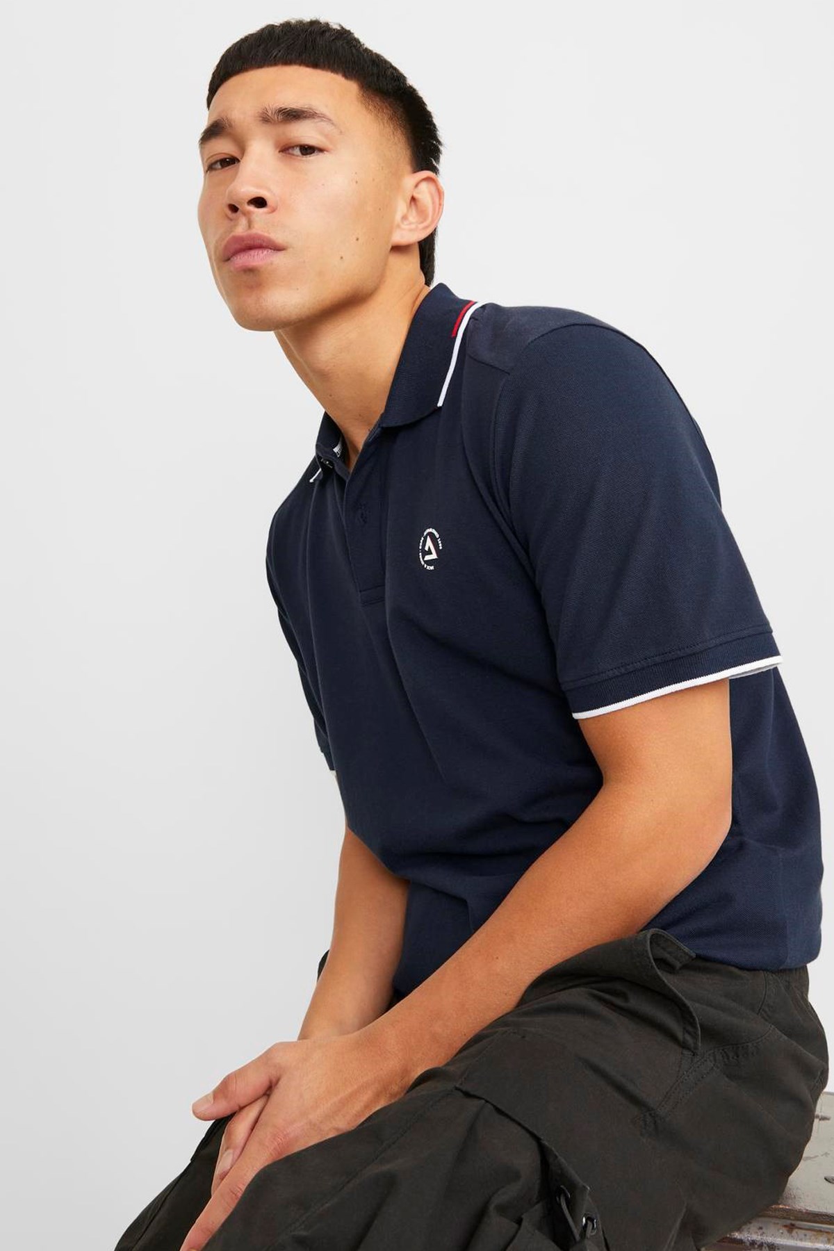Jack & Jones Erkek Polo Yaka Tişört 12252395 Mavi