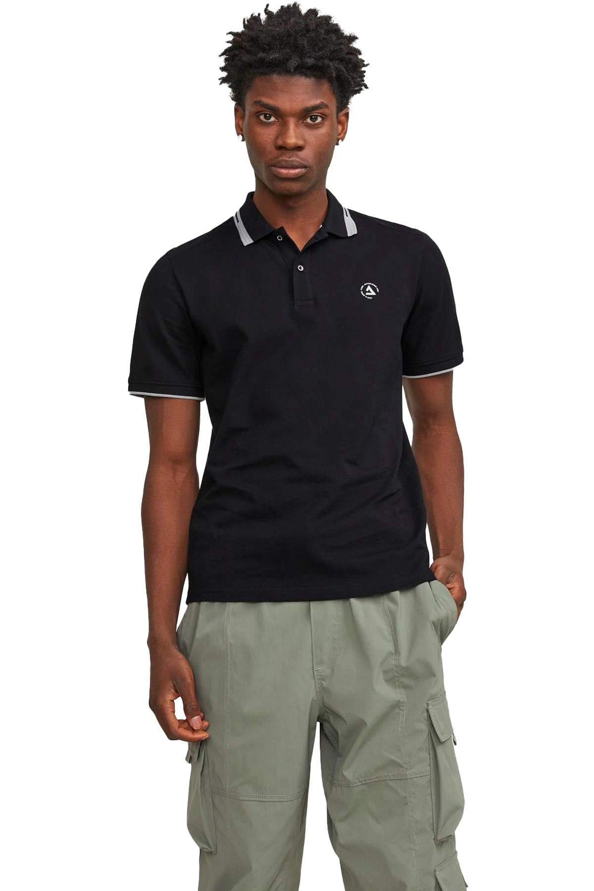 Jack & Jones Erkek Polo Yaka Tişört 12252395 Siyah