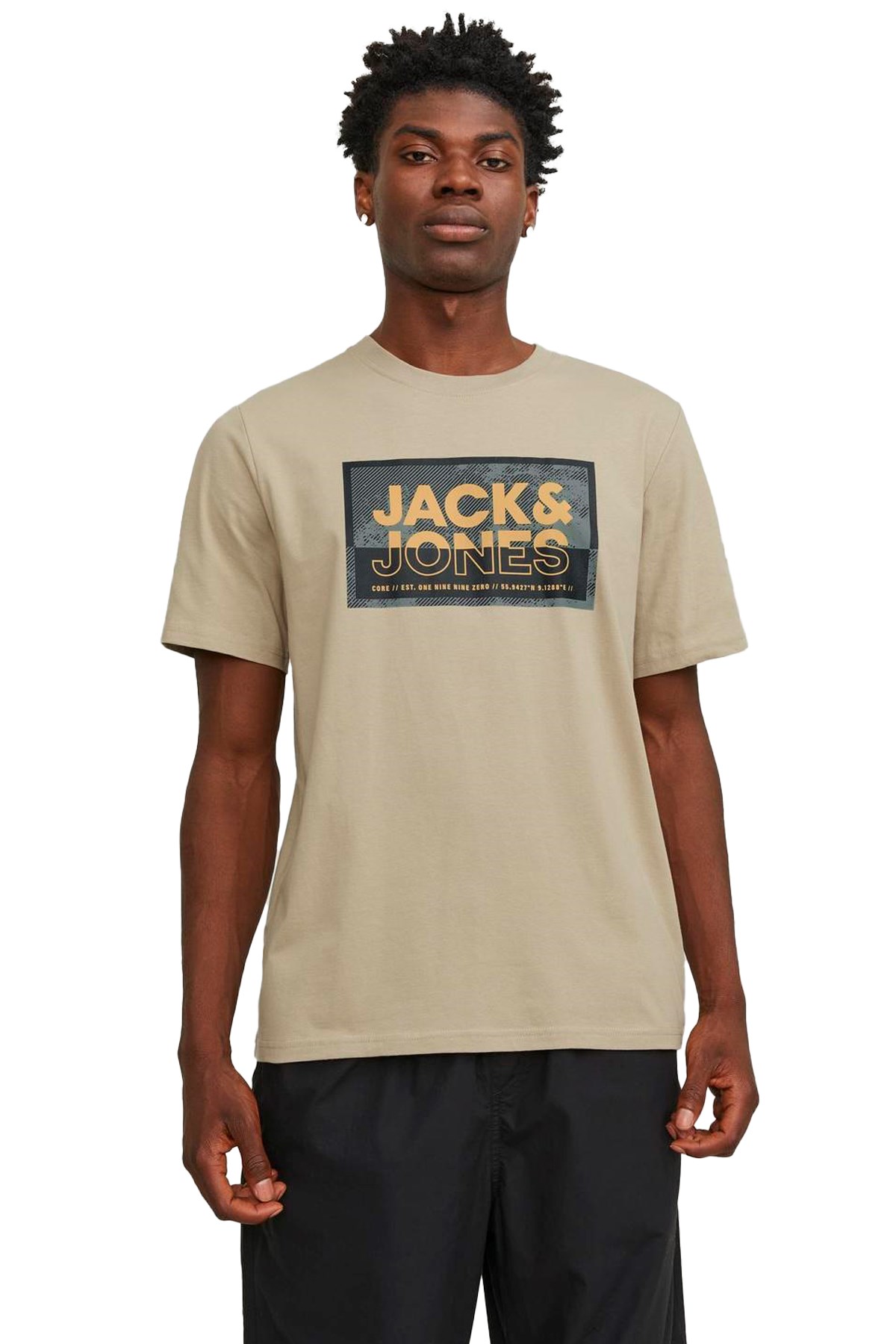 Jack & Jones Erkek Tişört 12253442 Bej