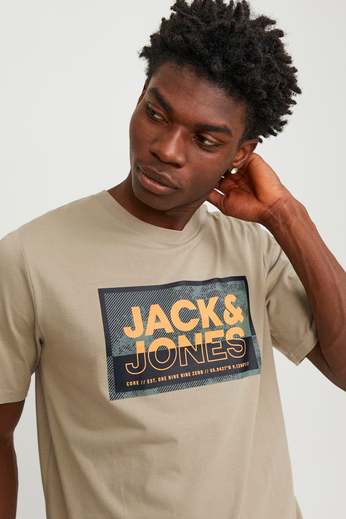 Jack & Jones Erkek Tişört 12253442 Bej
