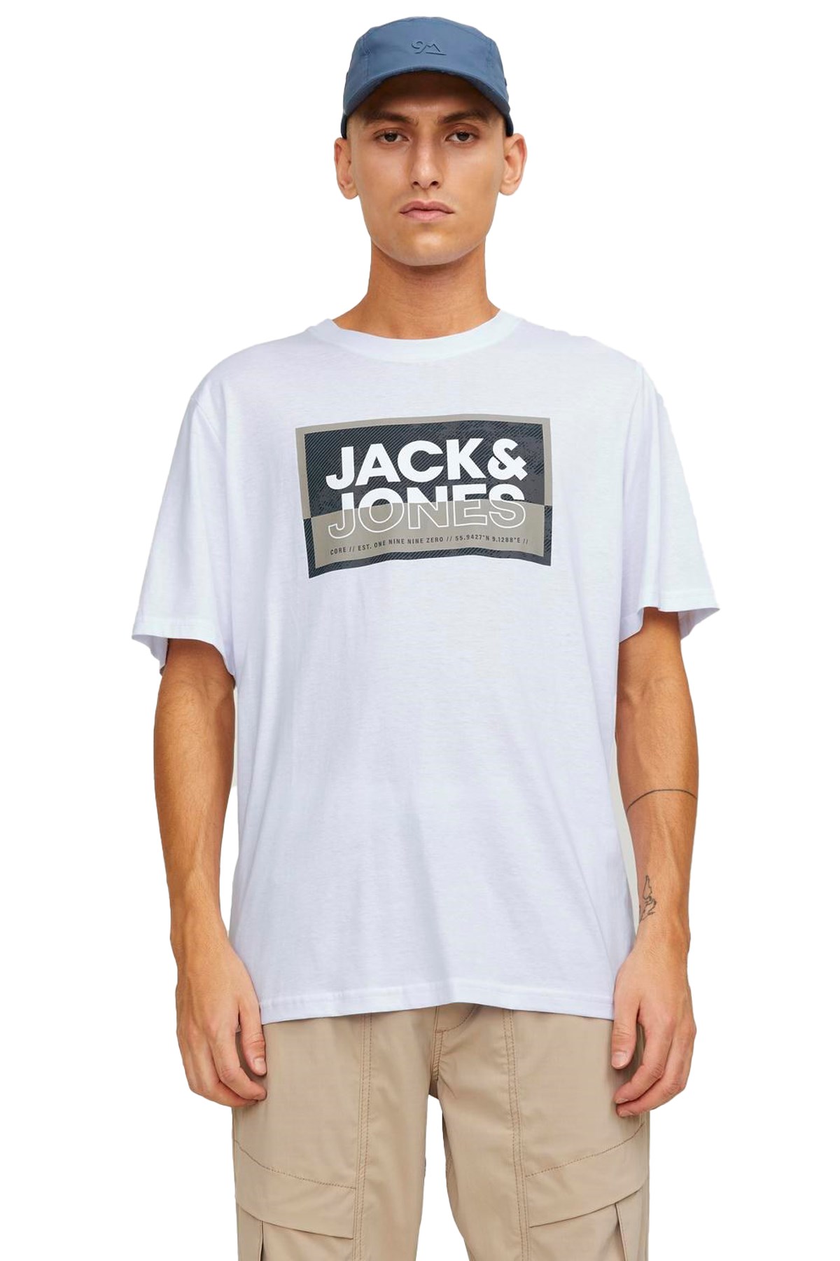 Jack & Jones Erkek Tişört 12253442 Beyaz