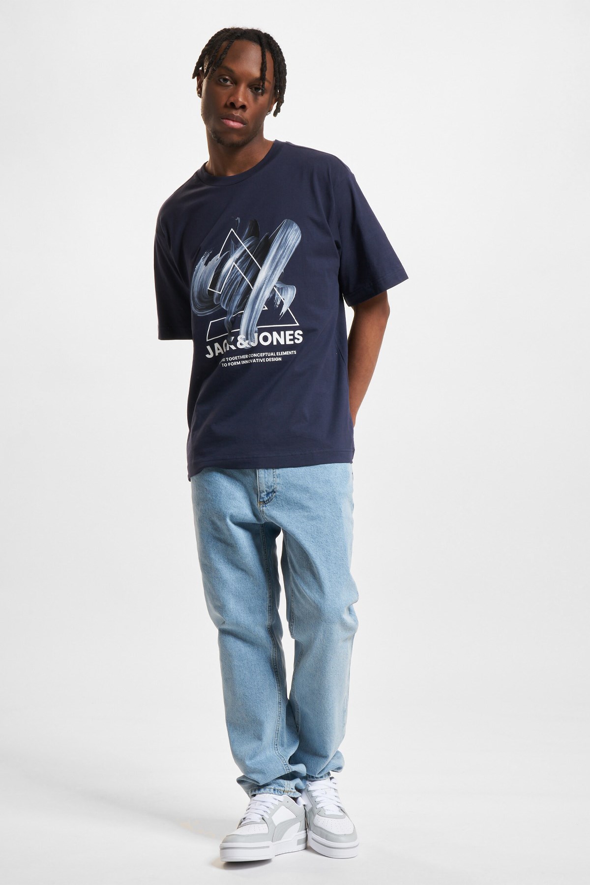 Jack & Jones Erkek Tişört 12254609 Lacivert