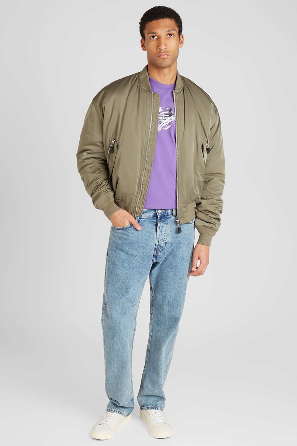 Jack & Jones Erkek Tişört 12254609 Mor