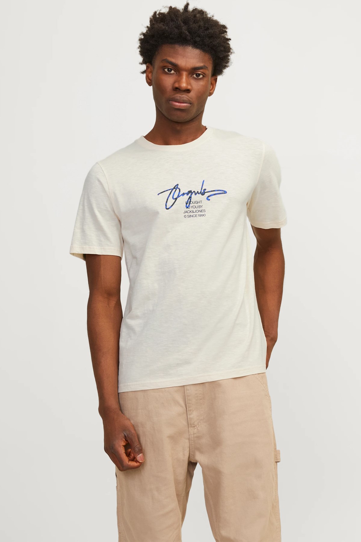Jack & Jones Erkek Tişört 12255452 Bej