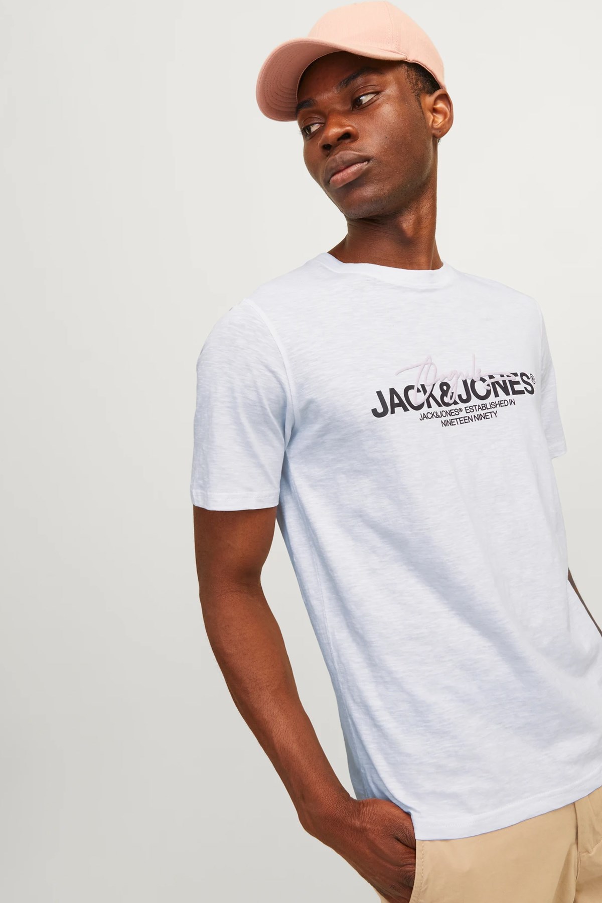 Jack & Jones Erkek Tişört 12255452 Beyaz