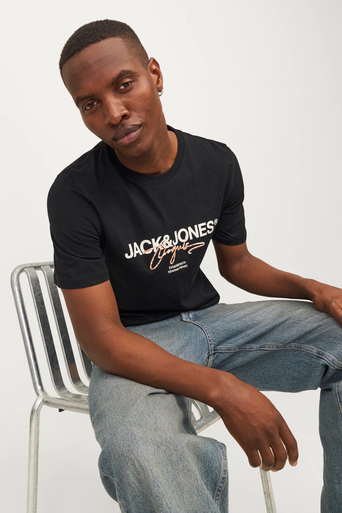 Jack & Jones Erkek Tişört 12255452 Siyah