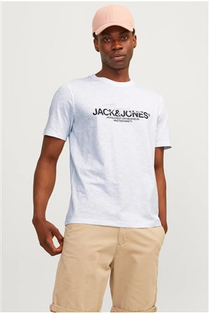 Jack & Jones Erkek Tişört 12255452 Beyaz