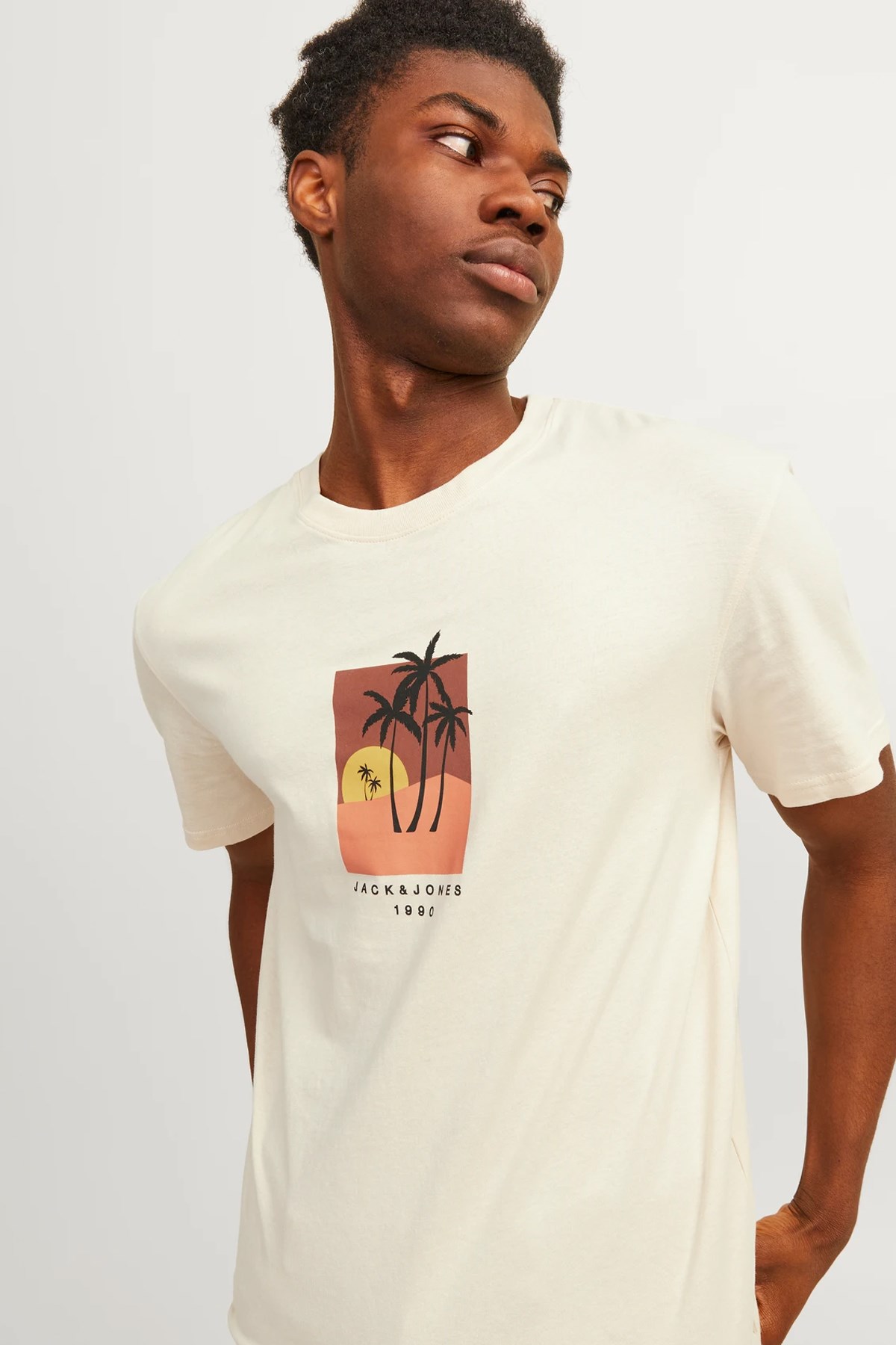 Jack & Jones Erkek Tişört 12255579 Bej