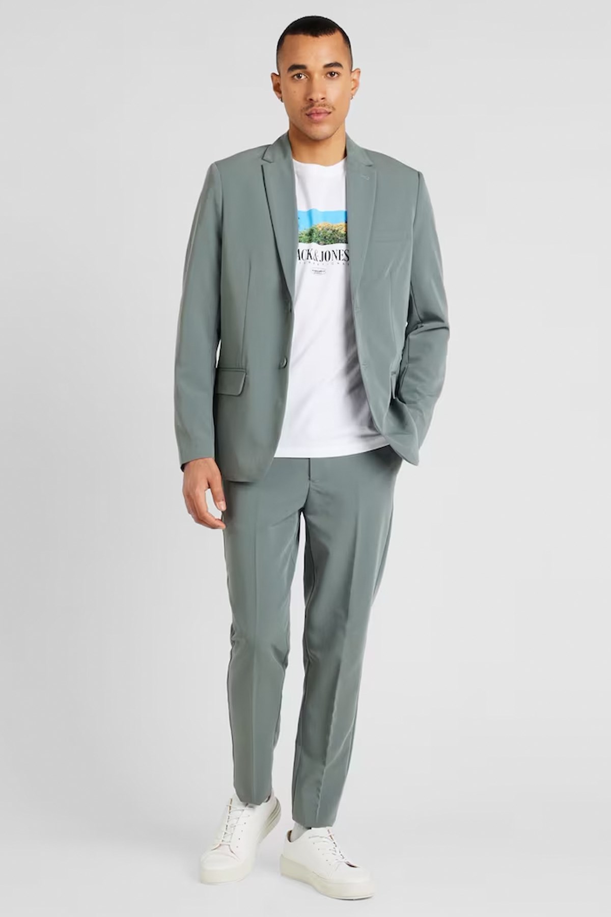 Jack & Jones Erkek Tişört 12255639 Beyaz